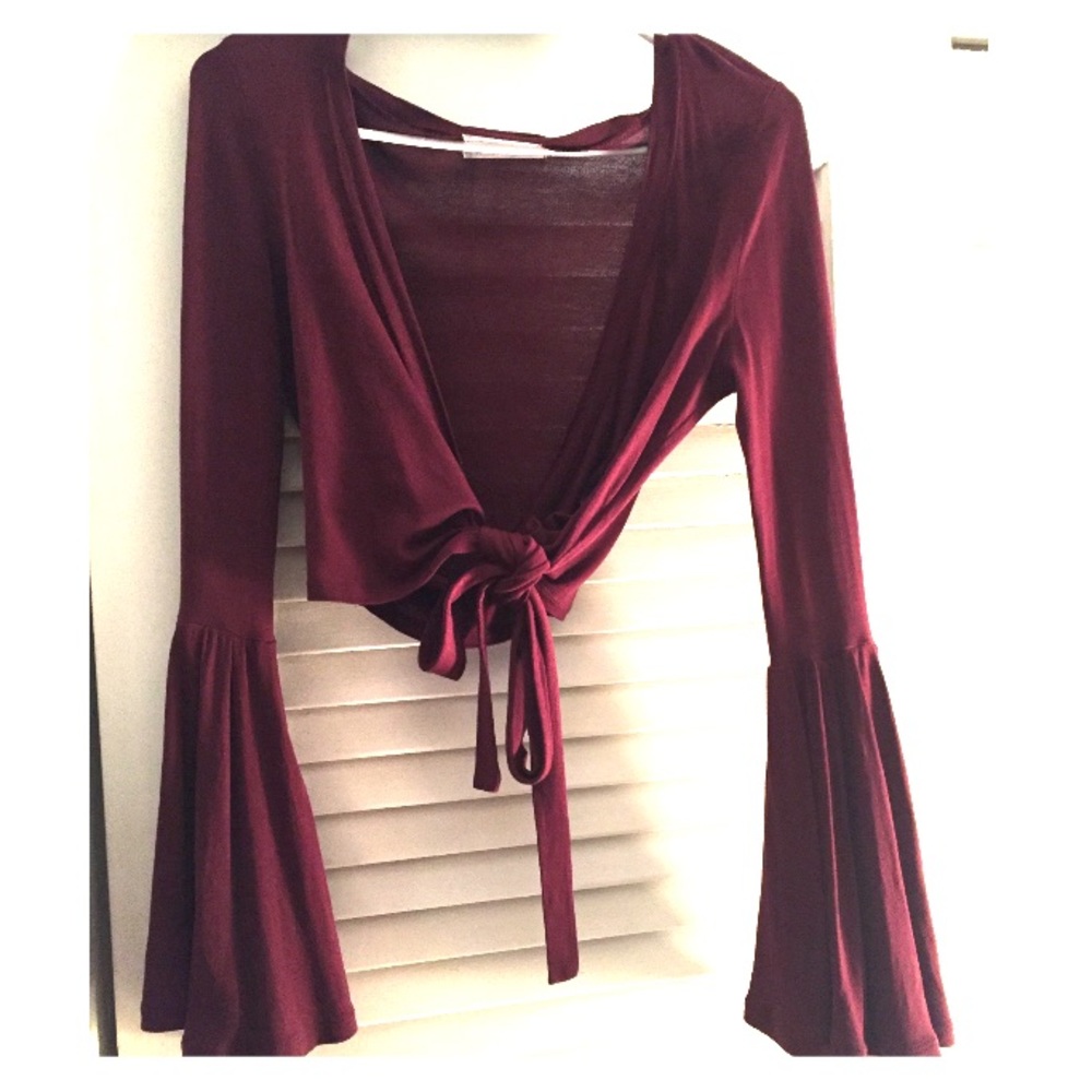 Urban outfitters small wrap bell sleeve top